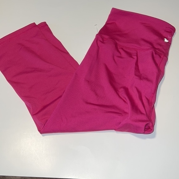 High-Waisted PowerPress Crop Leggings hot pink Large Petite - Picture 5 of 7